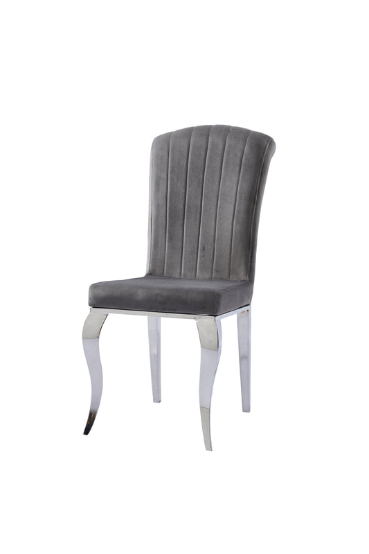 Chaise Nino gris pieds argent