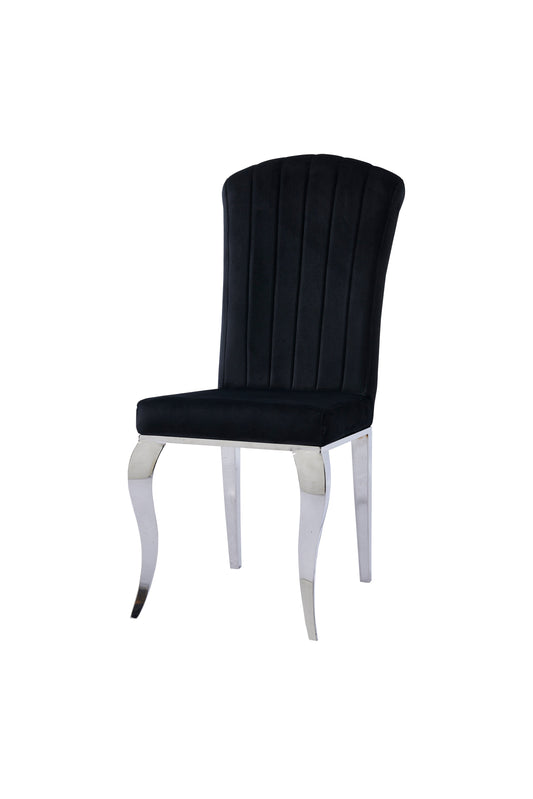 Chaise Nino noir pieds argent