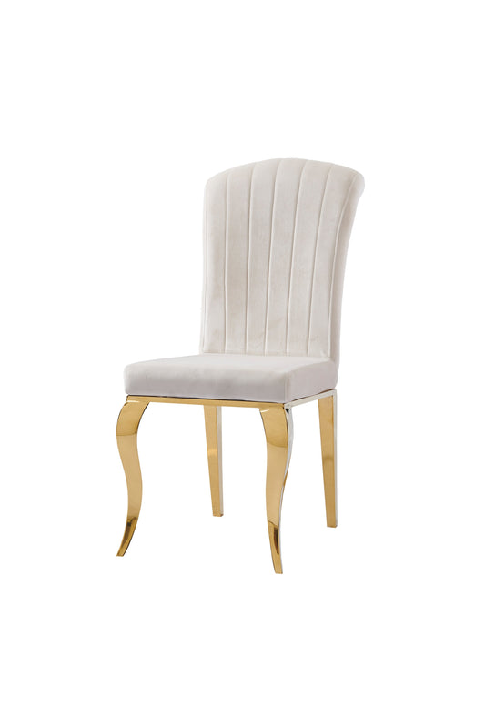 Chaise Nino beige pieds doré