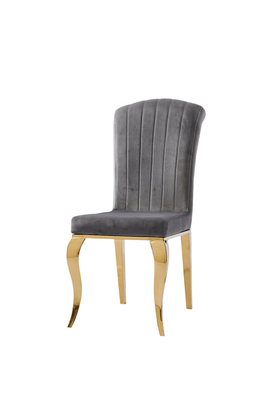 Chaise Nino gris pieds doré