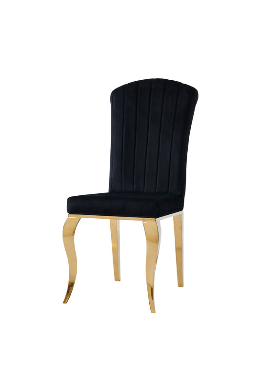 Chaise Nino noir pieds doré