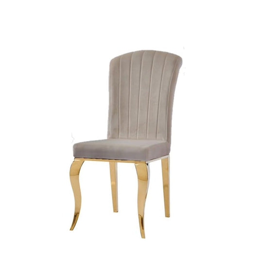 Chaise Nino taupe pieds doré