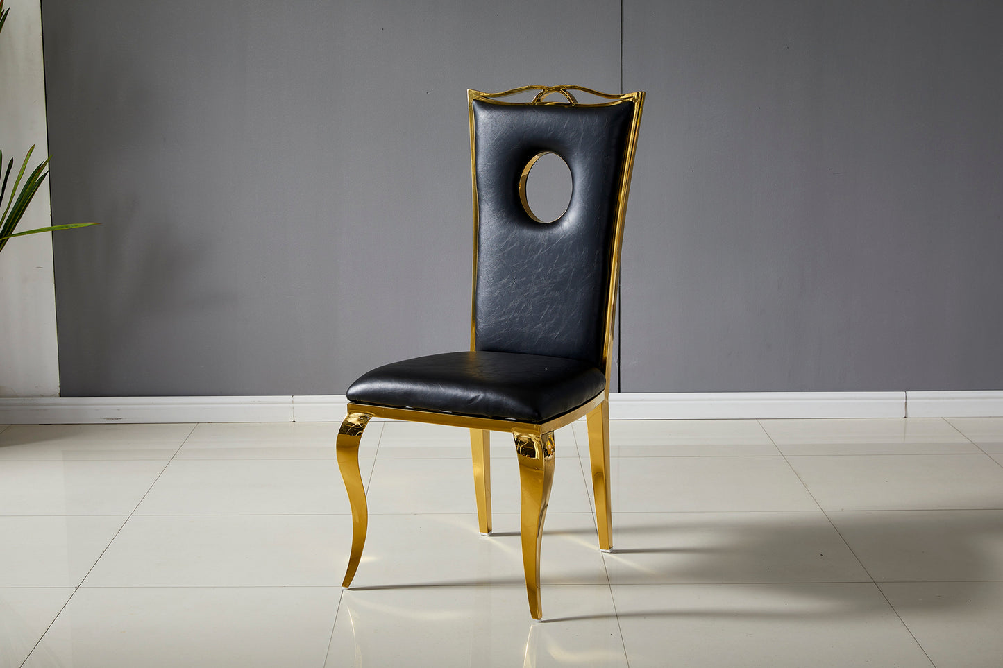 Chaise Royal blanc pied chrome