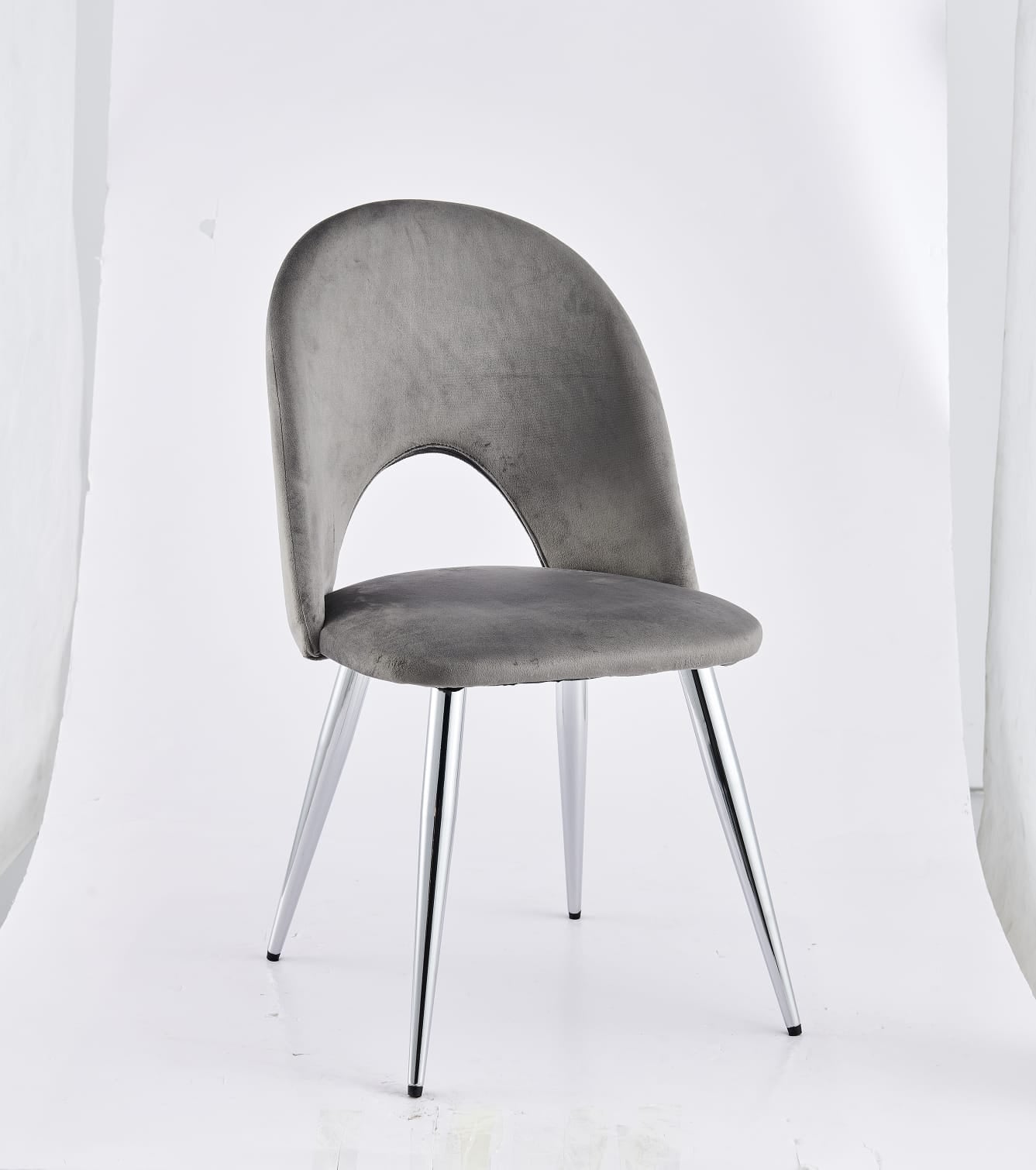 Amelia Chair Silver Taupe Velvet