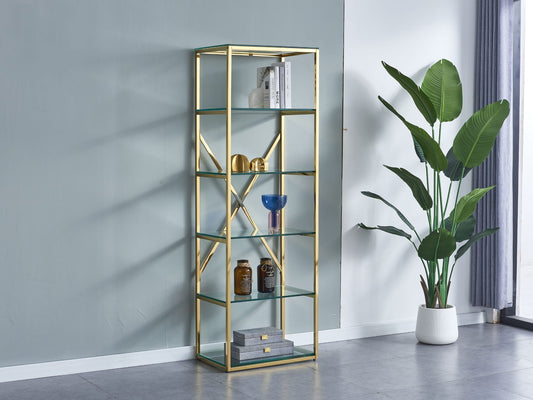 Etagère en acier inoxydable doré