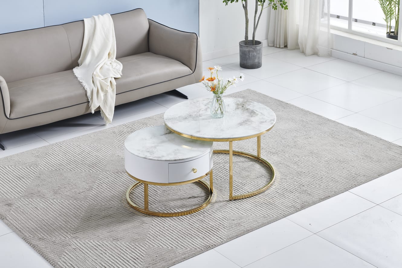 Table basse gigogne en mélaminé effet bois