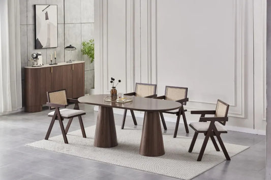 TABLE A MANGER ICONIC CERAMIQUE NOYER