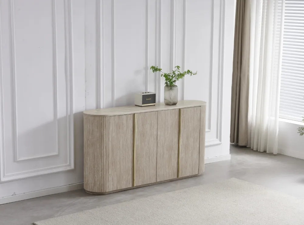 Buffet Calypso céramique noyer travertin 180cm