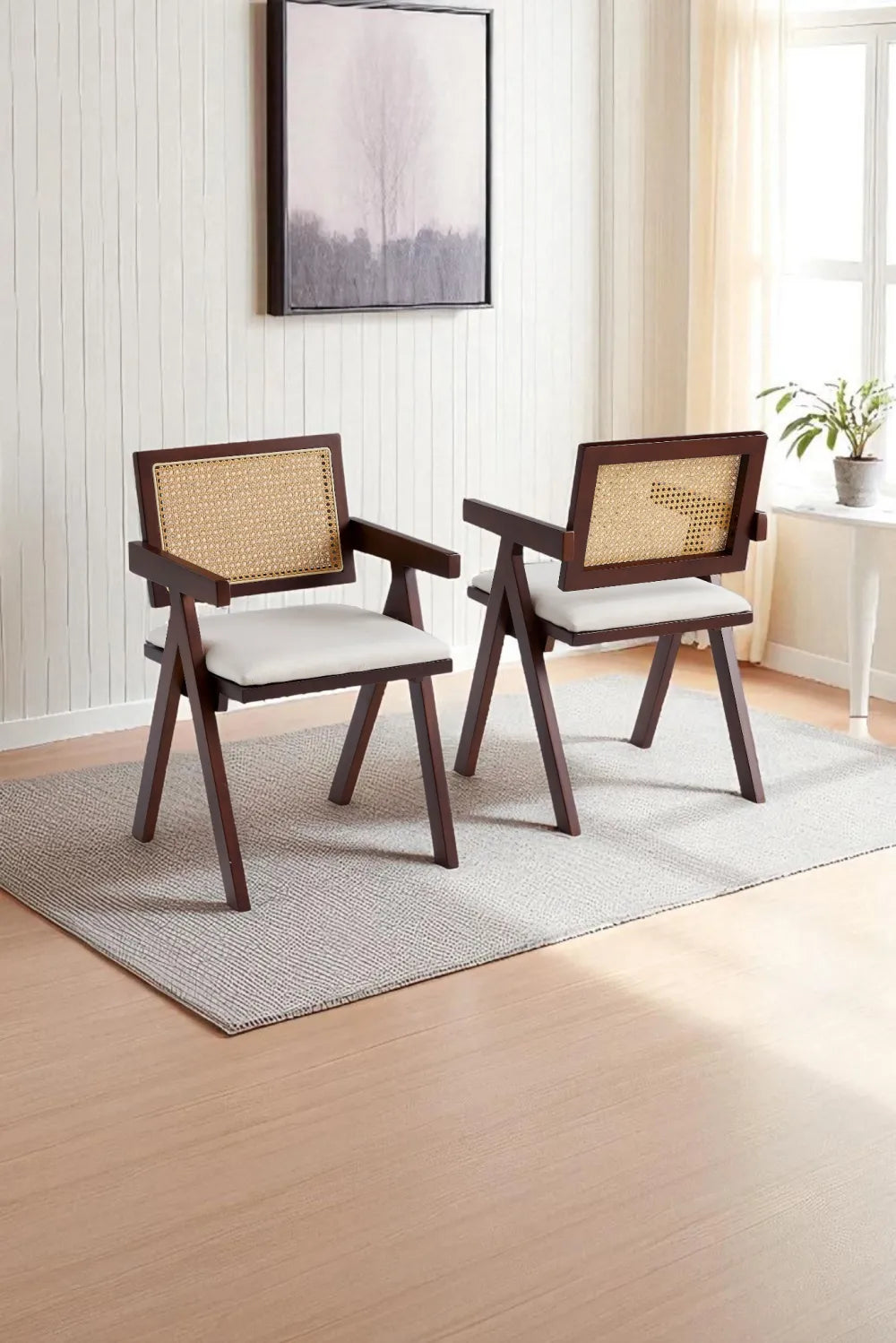 Chaise Rotina bois d'hévéa pied chêne