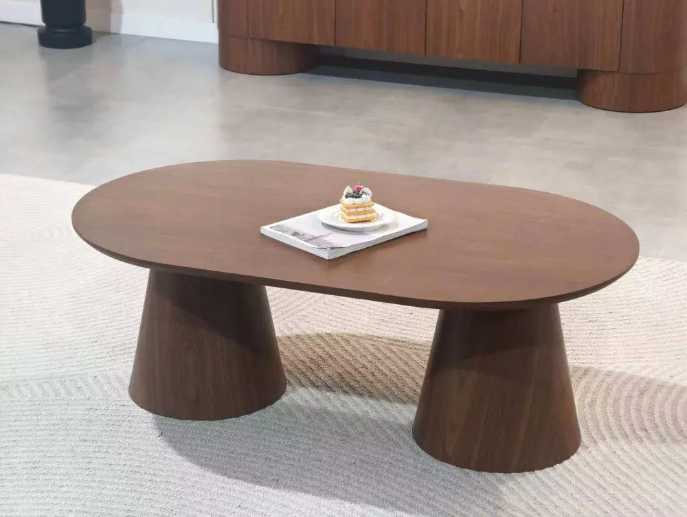 Table basse Iconic céramique travertin noyer 120cm