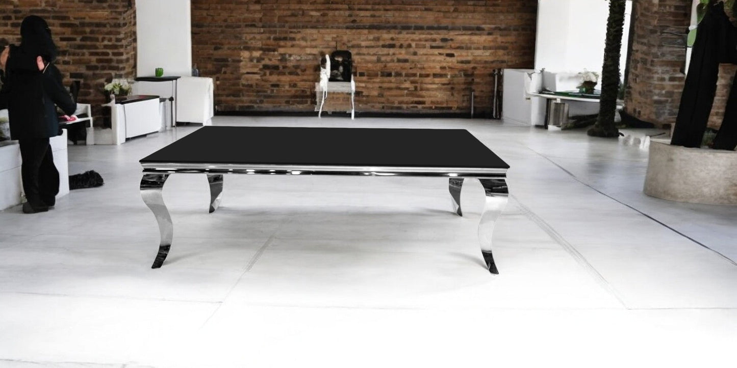 Table basse Baroque pied doré 120cm