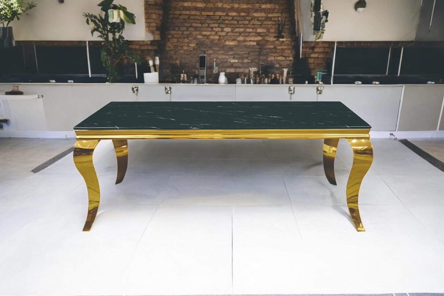 Table basse Baroque pied chrome 120cm
