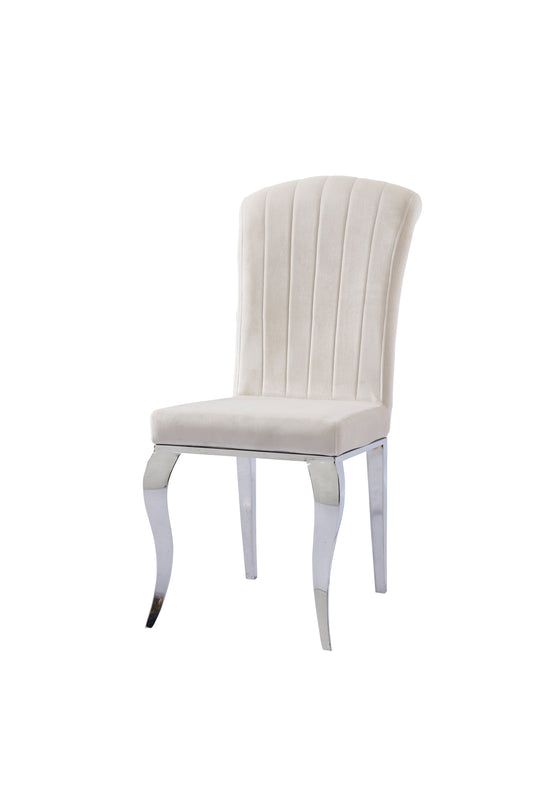 Nino beige chair with silver legs