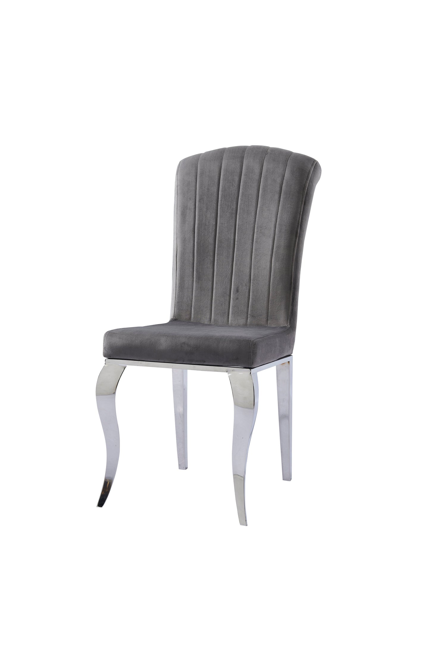 Nino grey chair with silver legs