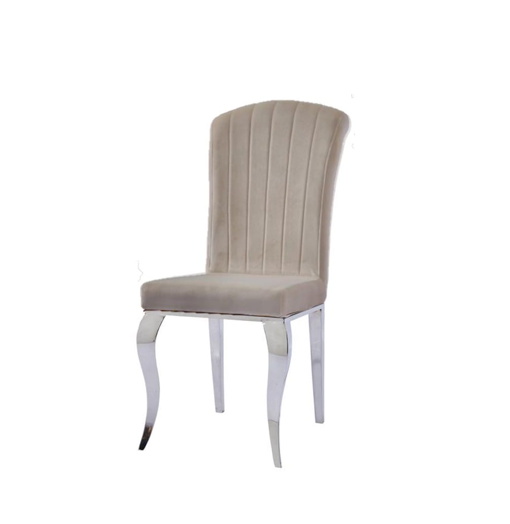 Nino grey chair with silver legs