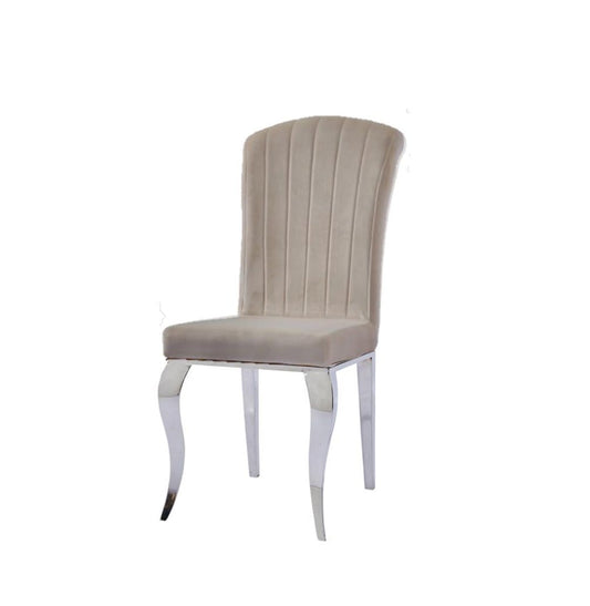 Nino taupe chair with silver legs