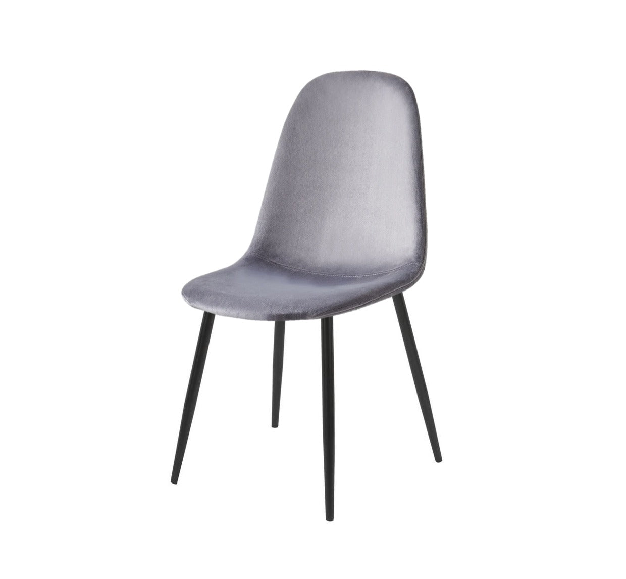 Black Scandi chair with silver legs