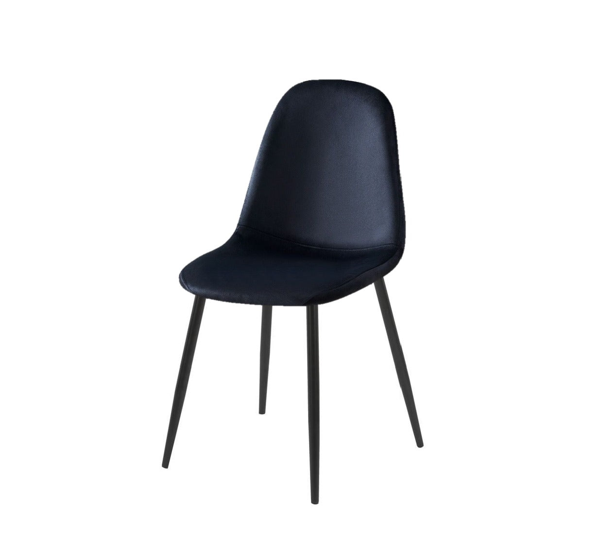 Black Scandi chair with silver legs