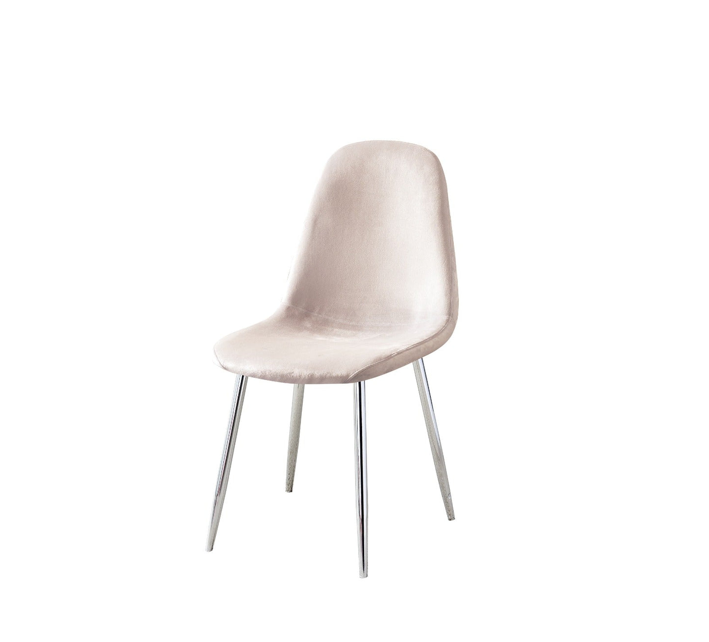 Taupe Scandi chair with silver legs