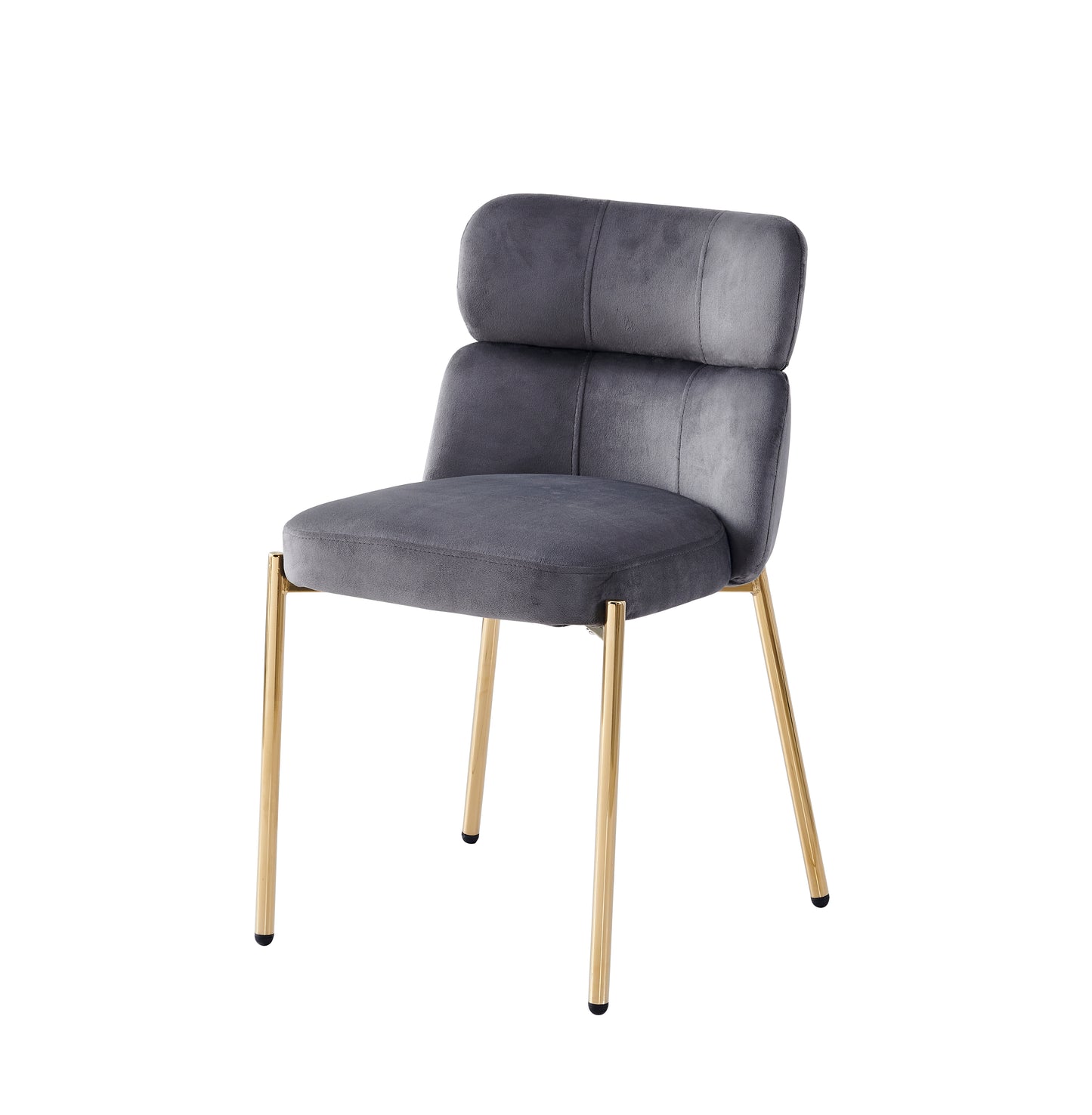 Chaise Stephany velours noir pied doré