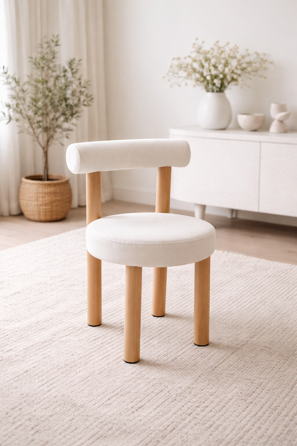 Chaise Irina tissu crémona pied chêne