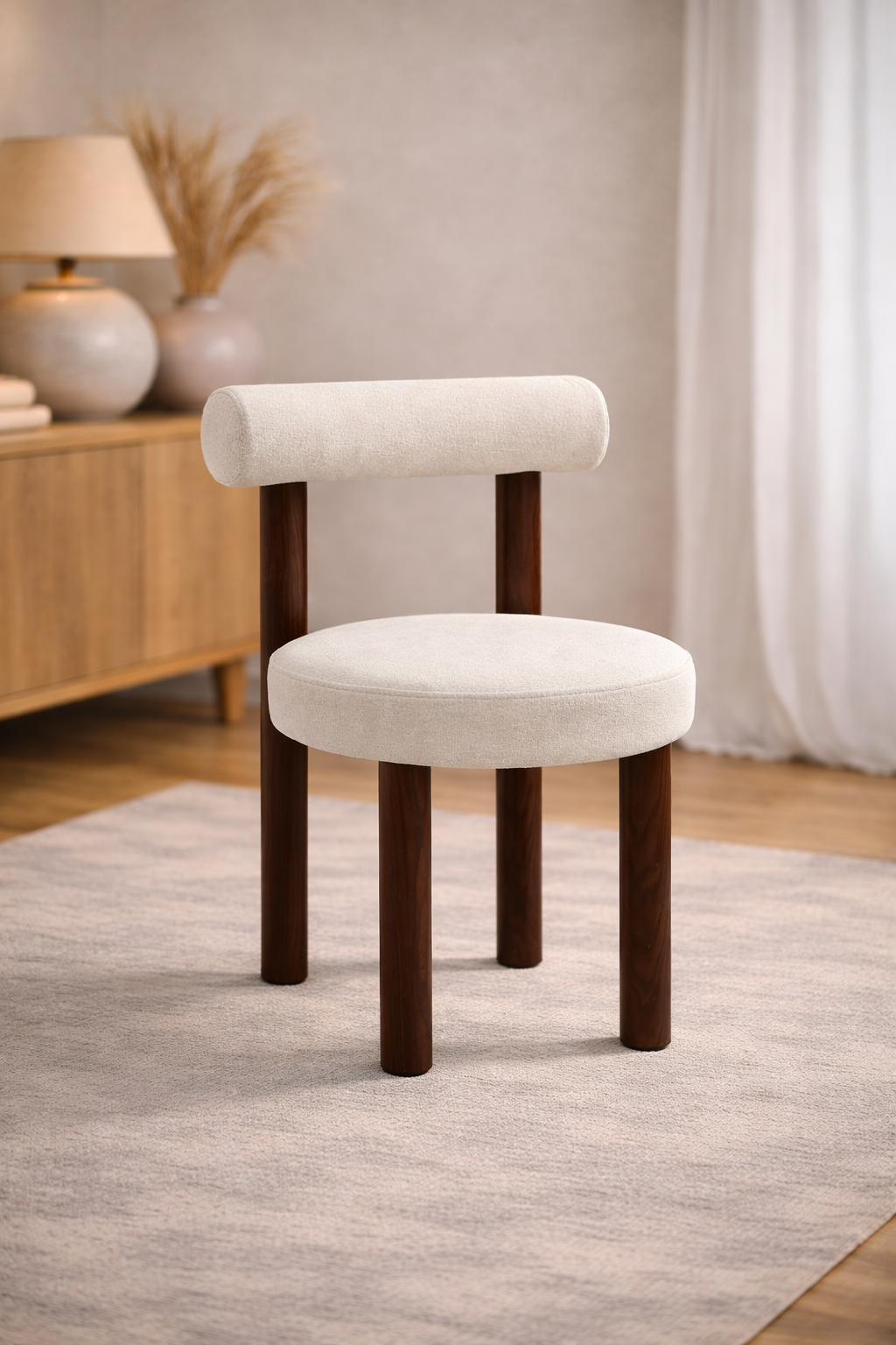 Chaise Irina tissu crémona pied chêne