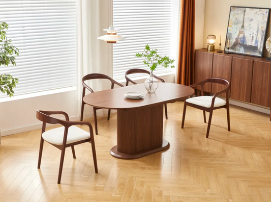 Table à manger à rallonge Vanessa céramique noyer 160-200cm