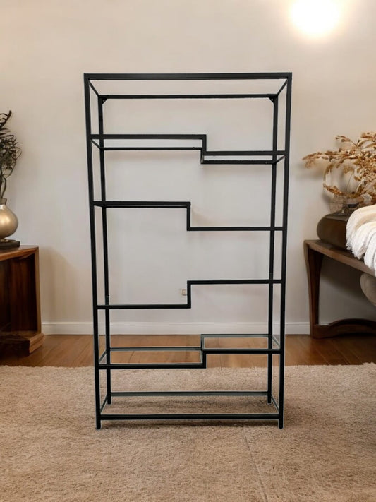 Black stainless steel bookcase