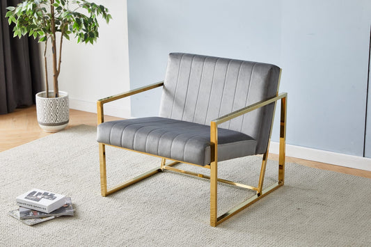 Keny armchair in golden grey