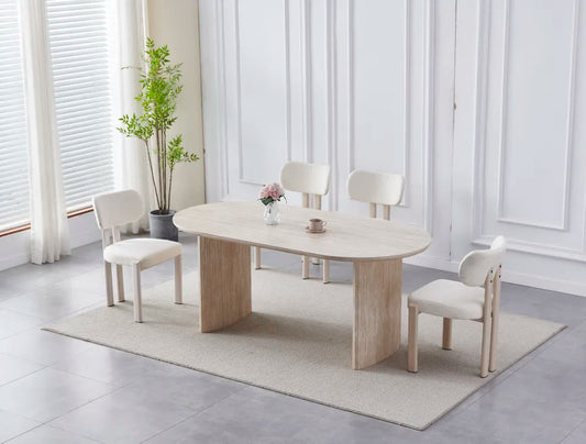 TABLE A MANGER JOSEPHINE TRAVERTIN 180