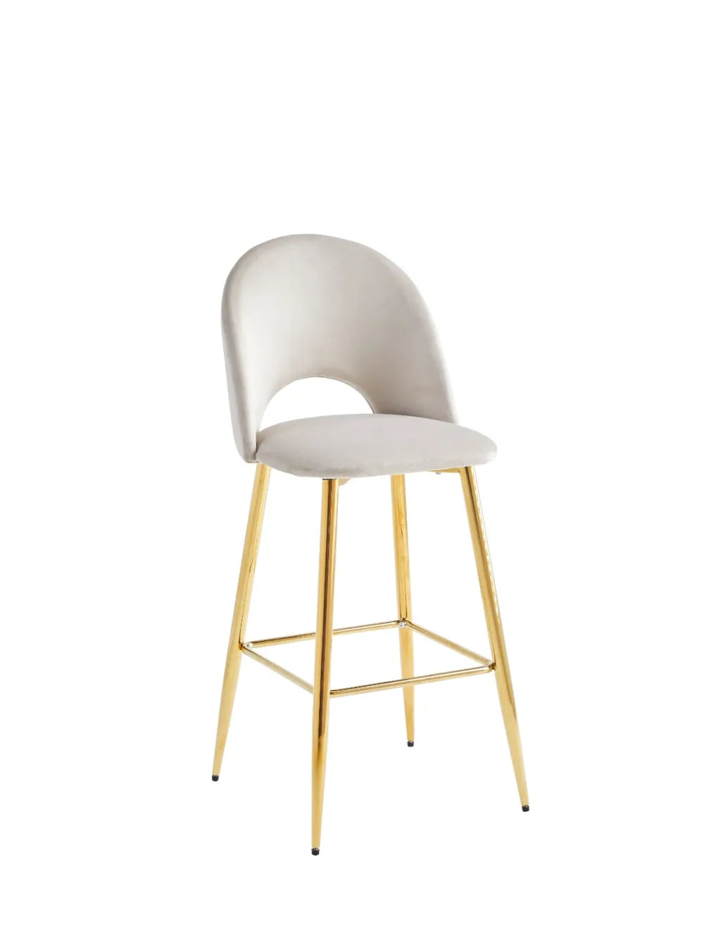 Amelia bar chair in white bouclé wool with gold legs