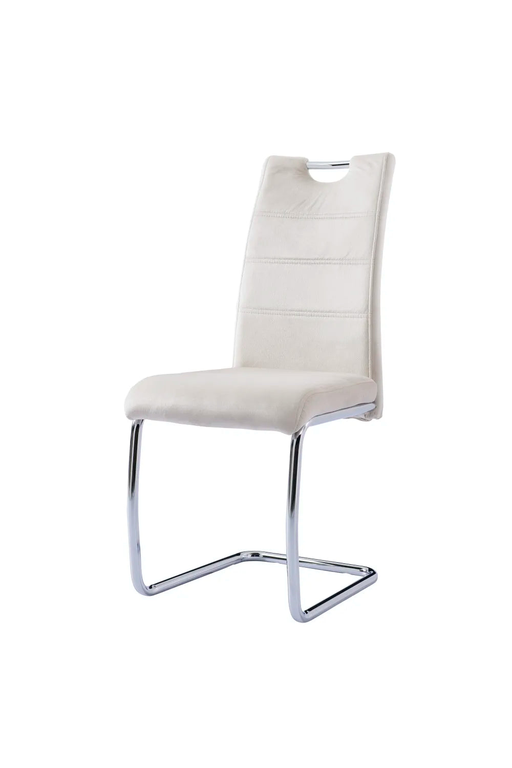 Chaise 103 blanc pieds argent