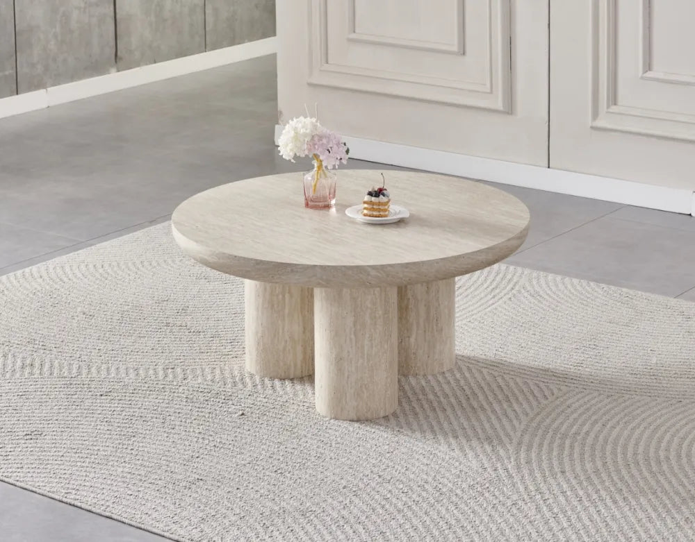 Table basse Maya noyer MDF ⌀ 90cm