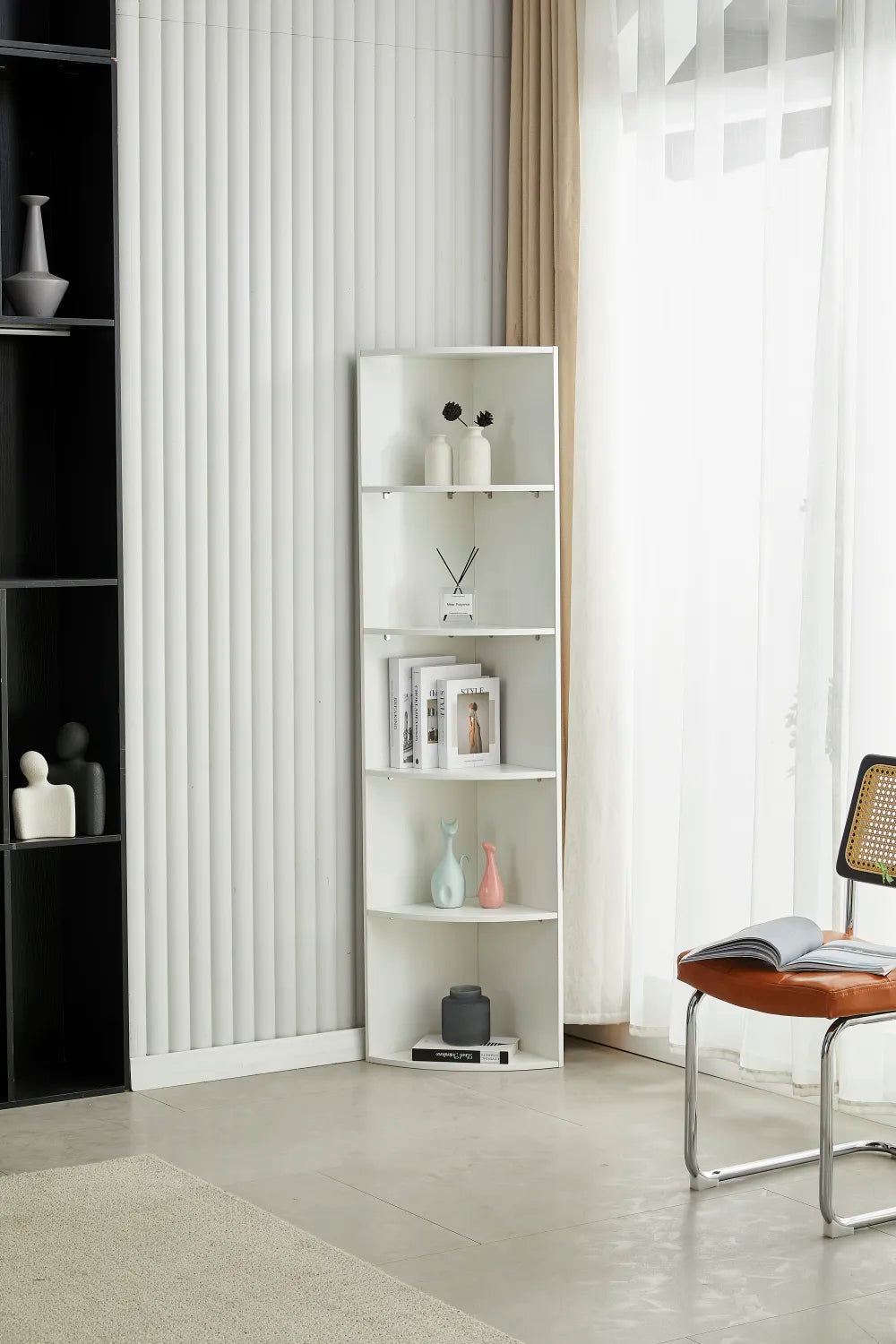 Etagère d'angle blanc MDF