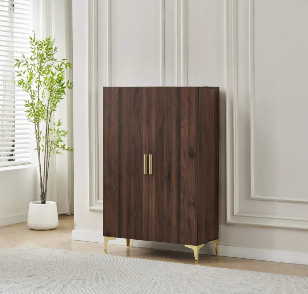 Schuhschrank aus weißem Marmorholz mit 2 Türen