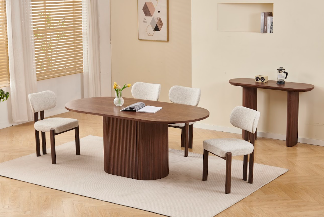 Table à manger Porta céramique travertin noyer