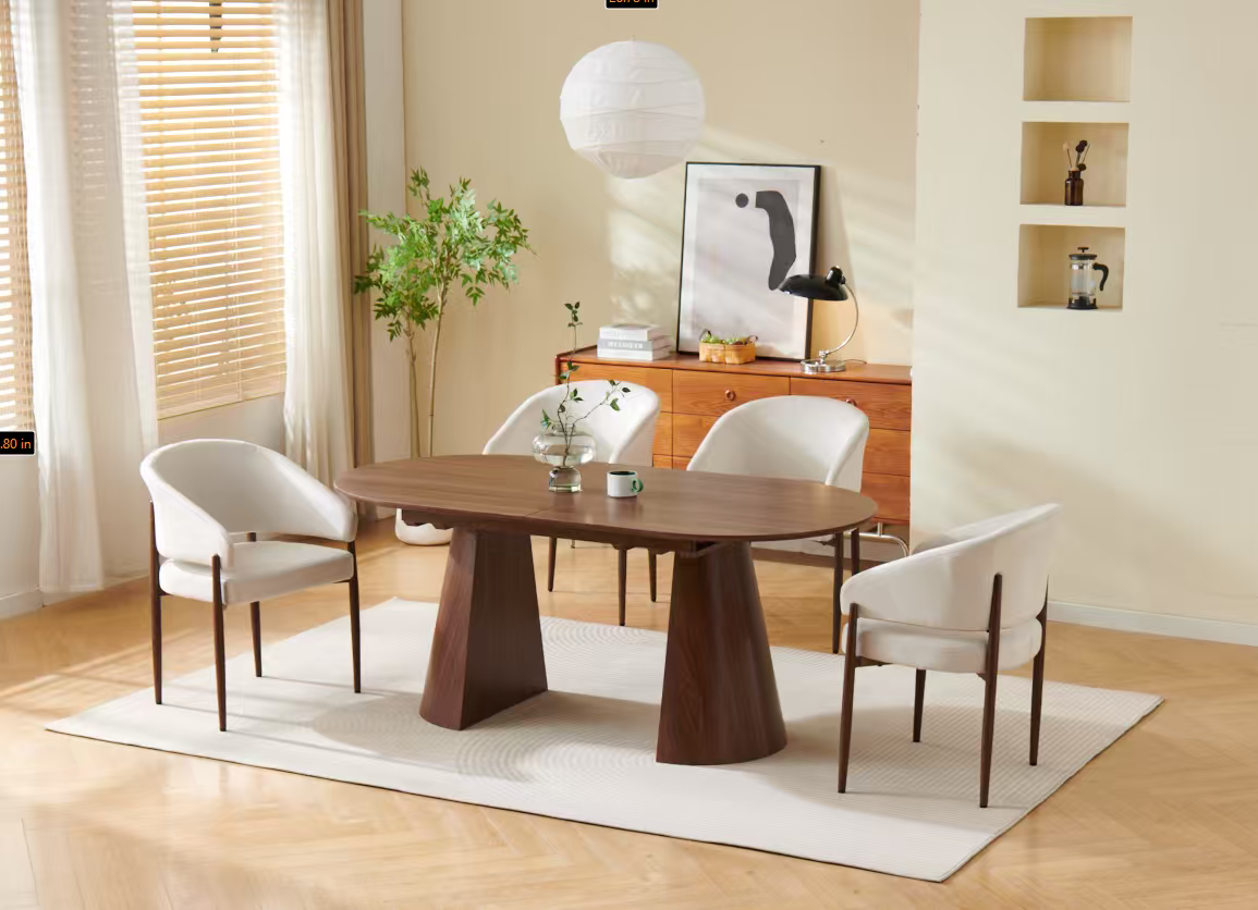 Table à manger à rallonge Anastasia MDF noyer