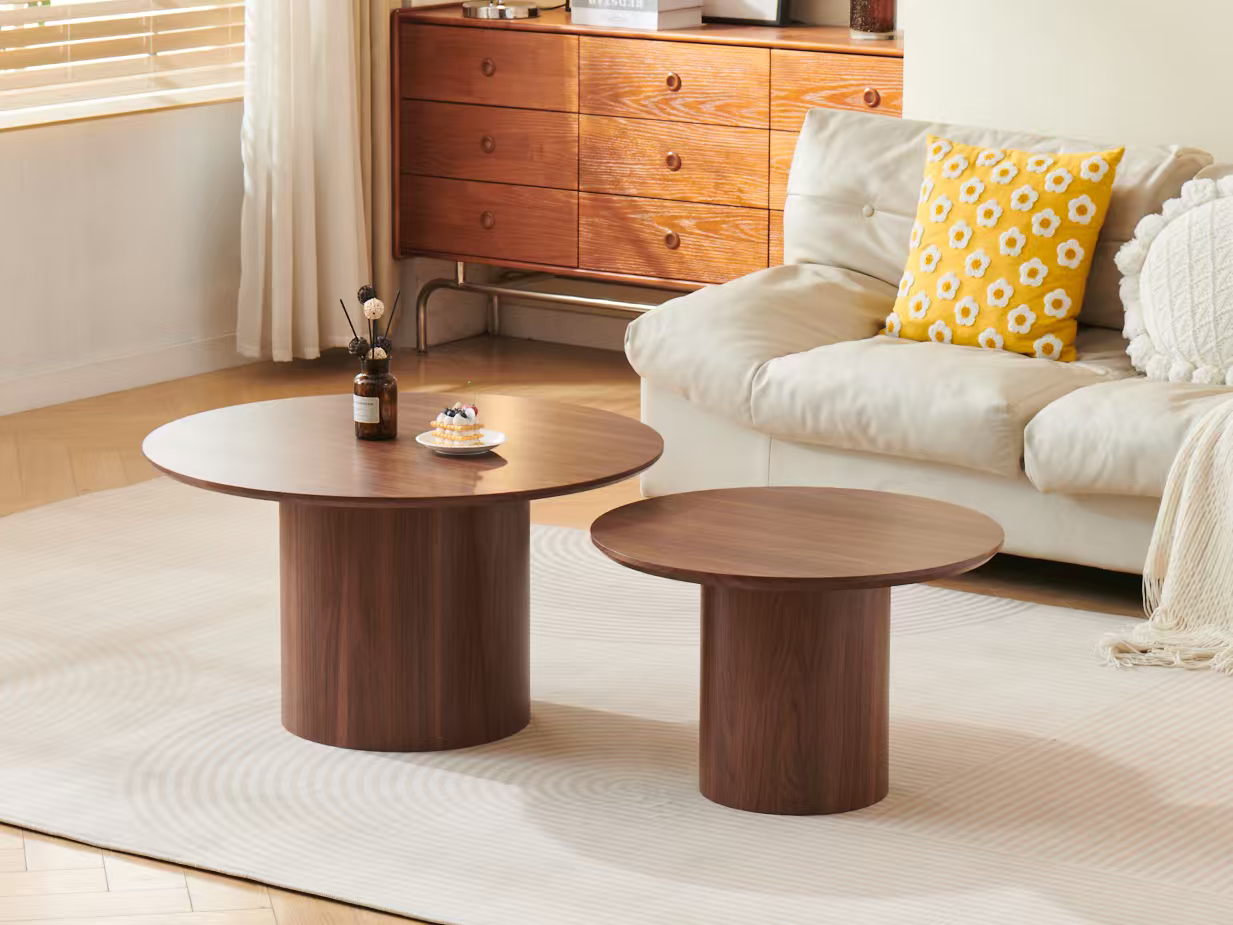 Table basse Gigogne duo pila céramique noir 60-80cm